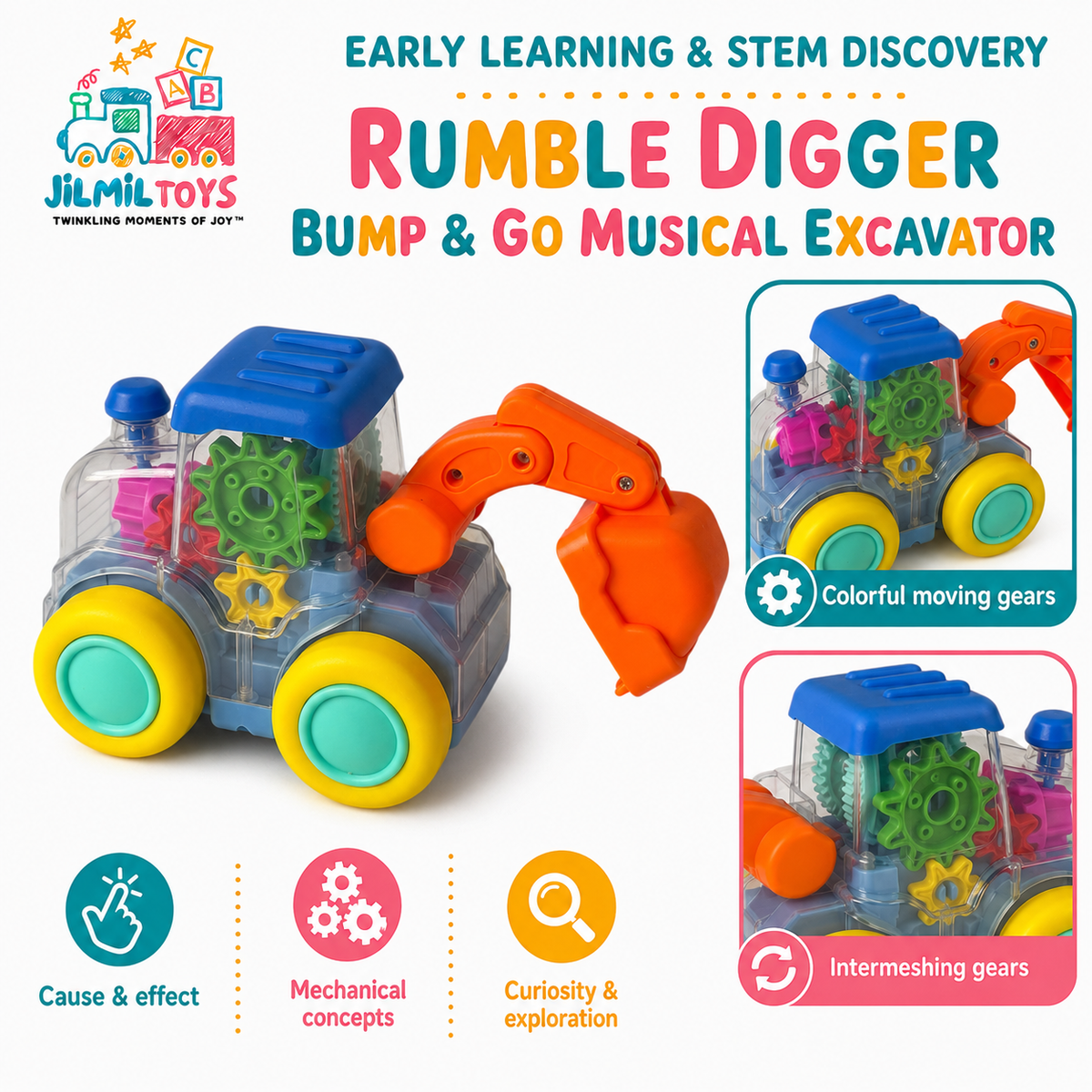 Rumble Digger Bump & Go Musical Excavator