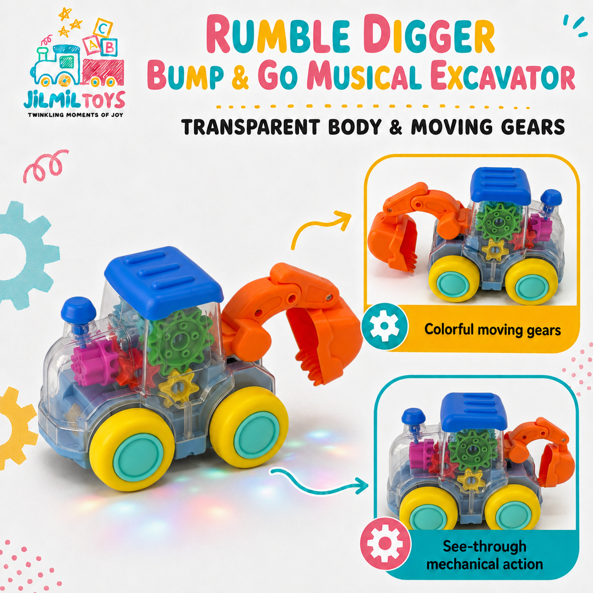 Rumble Digger Bump & Go Musical Excavator