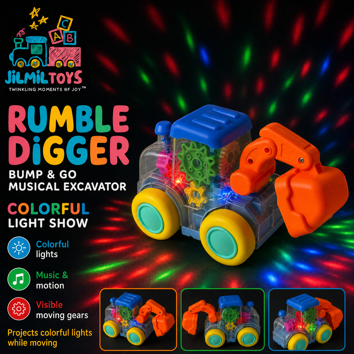 Rumble Digger Bump & Go Musical Excavator