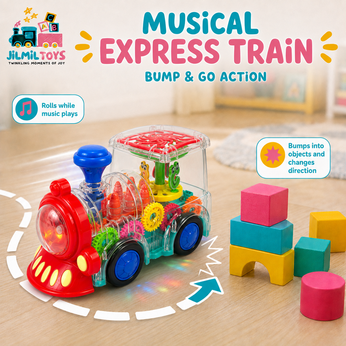 Bump & Go Musical Express Light Up Train