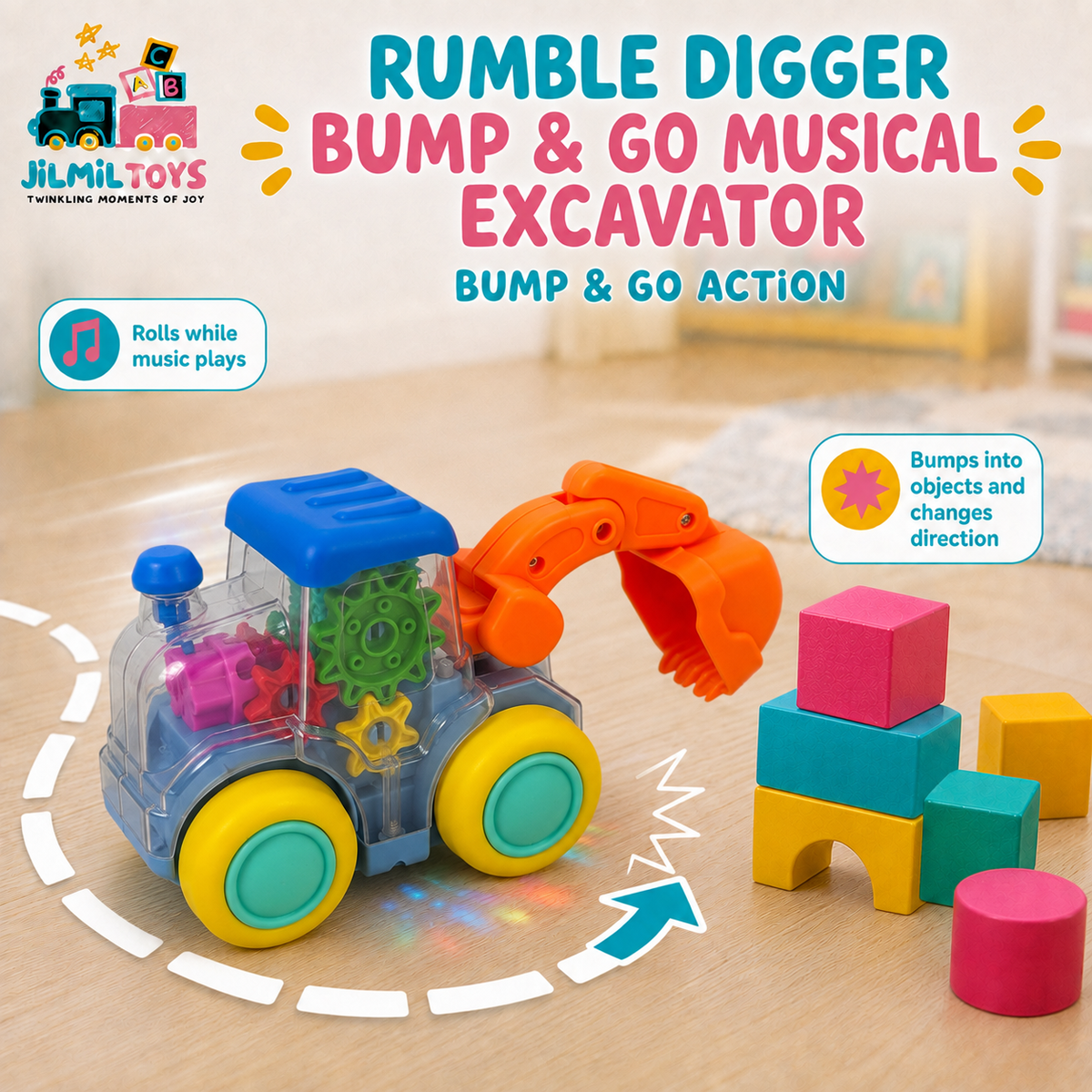 Rumble Digger Bump & Go Musical Excavator