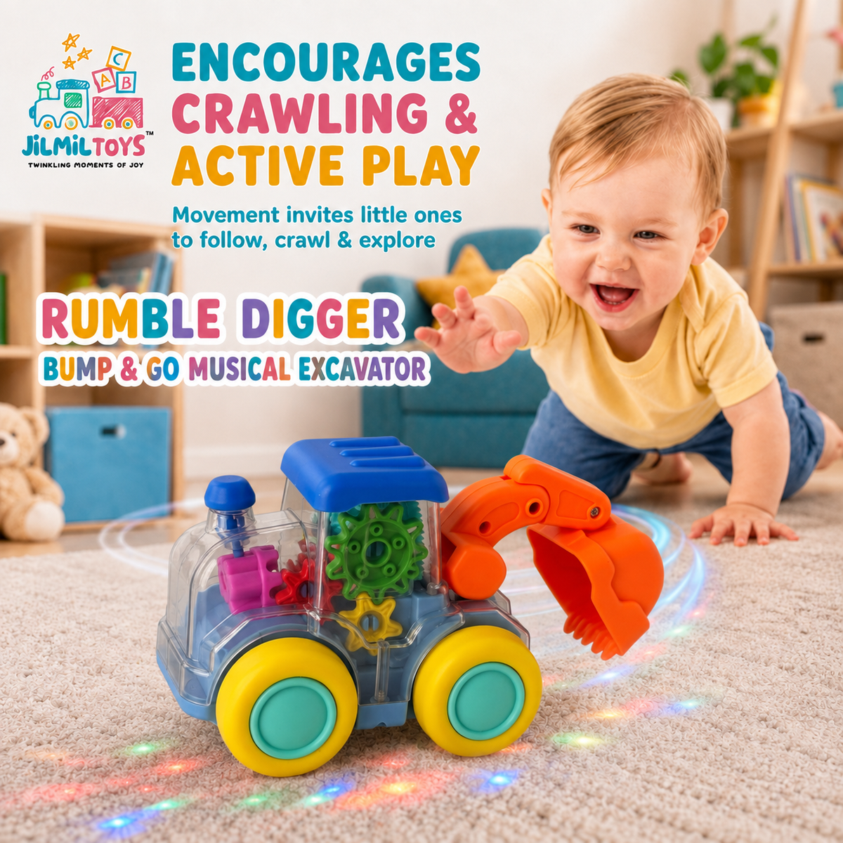 Rumble Digger Bump & Go Musical Excavator