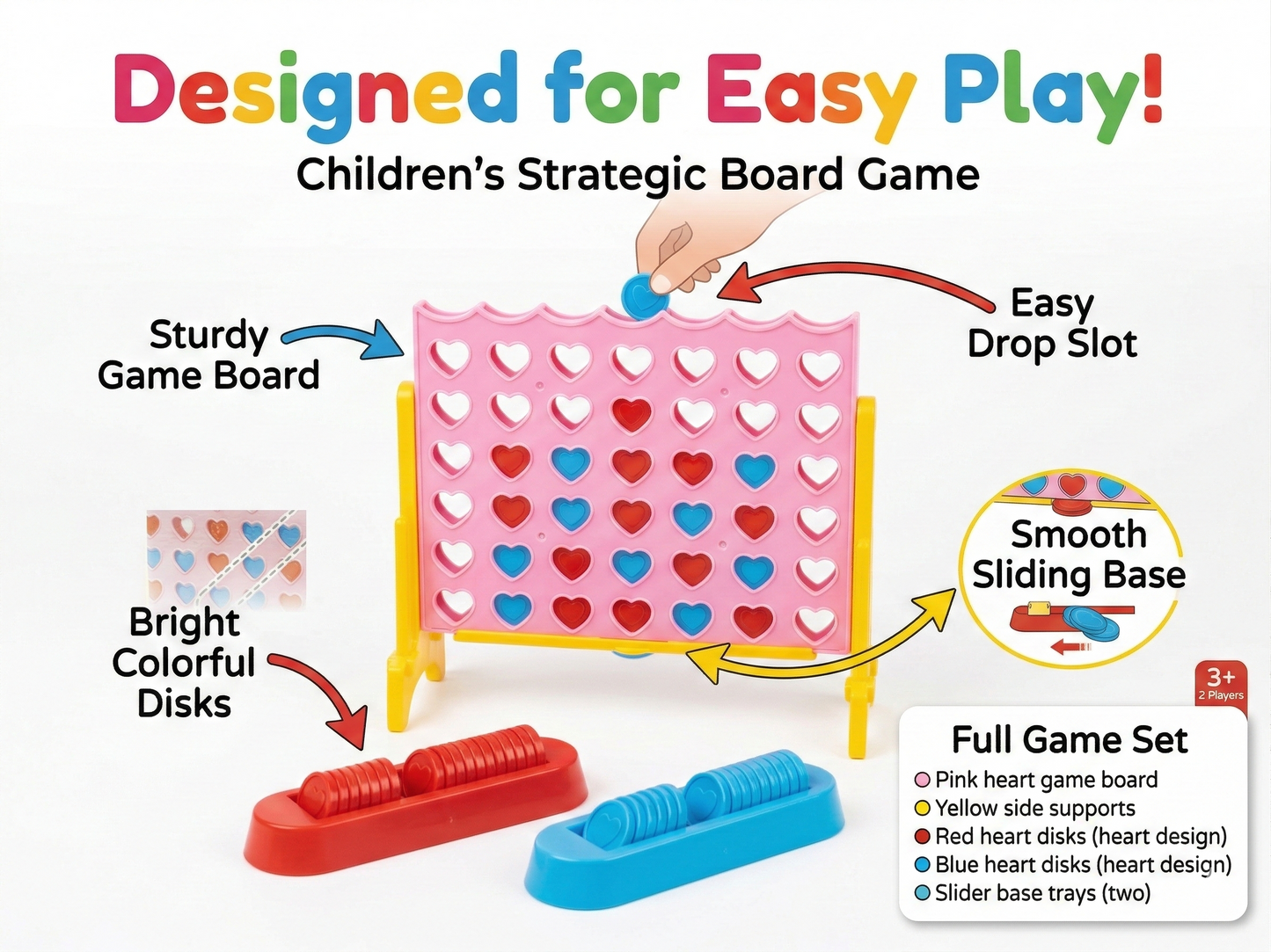 4 Hearts In A Row — The Family Strategy Game