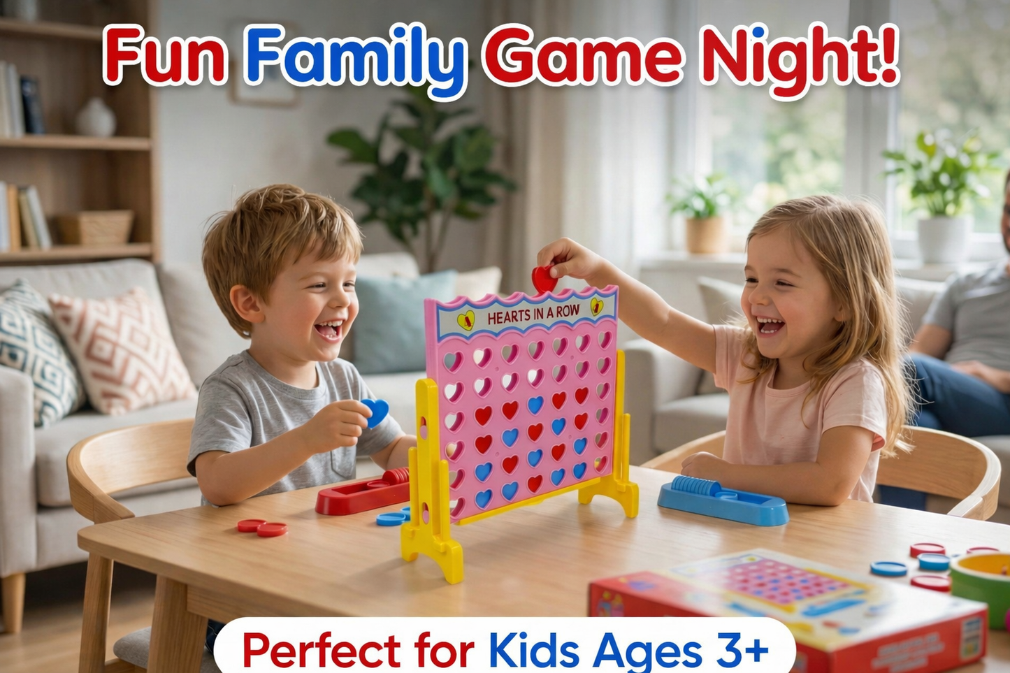 4 Hearts In A Row — The Family Strategy Game